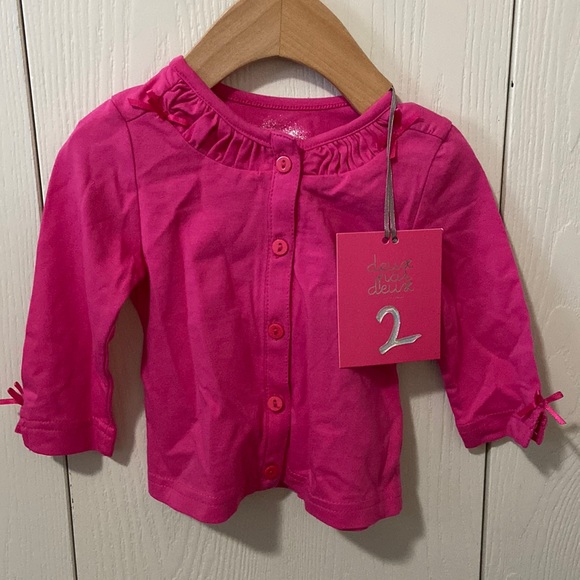 Deux par Deux Lightweight Hot Pink Cardigan - Picture 1 of 7
